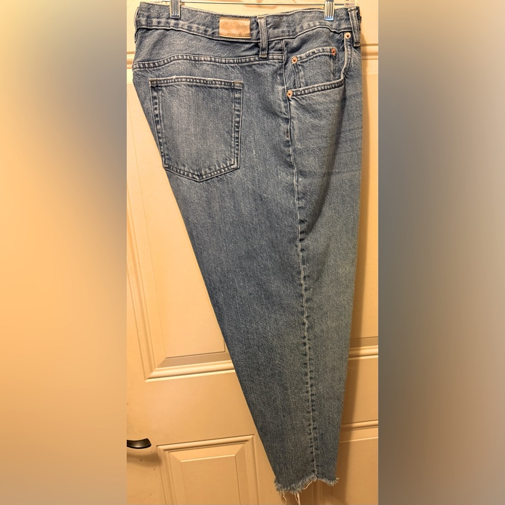 MNG Havana Cotton Jeans Five Pocket Style Unfinished Hem Size 18
